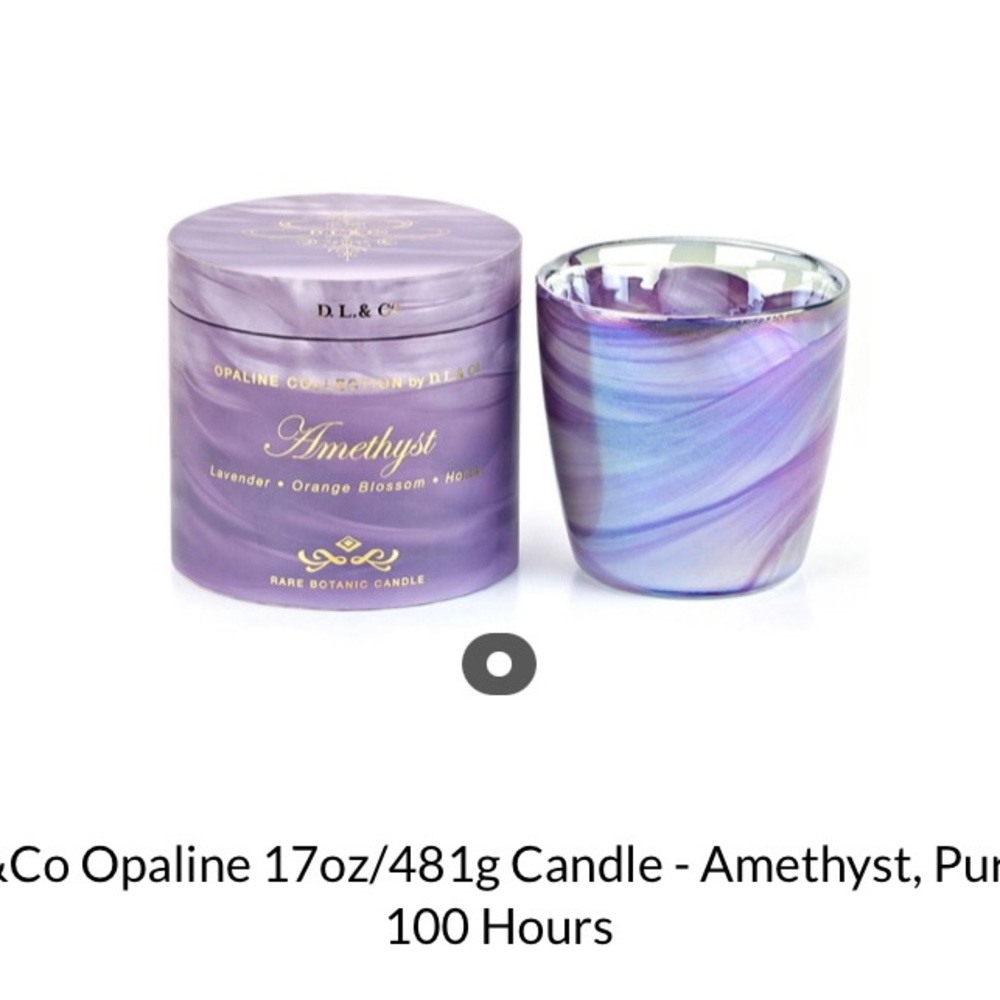 D. L. & CO 17oz Amethyst candle in beautiful large votive